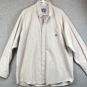 Cinch cotton button down shirt mens XL tan cowboy rodeo western neutral ranch